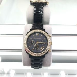 Michael Kors Black Acrylic Chronograph Watch